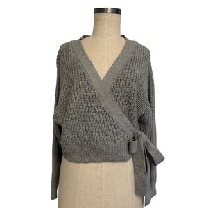 H&M grey wrap sweater -  size S